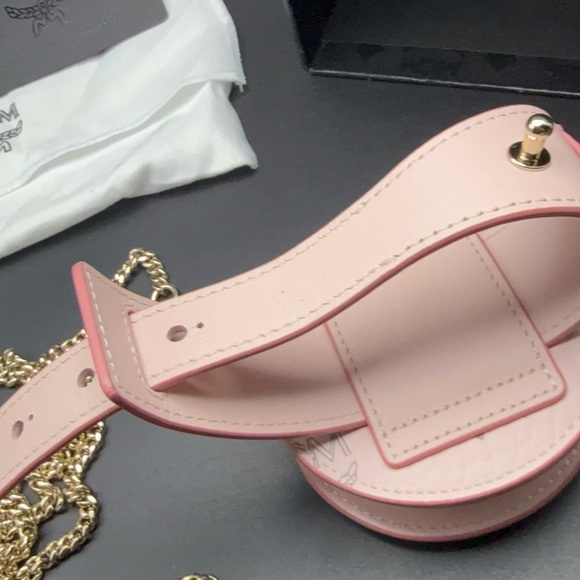 MCM Pink Leather Mini Belt Bag Crossbody - Picture 5 of 13